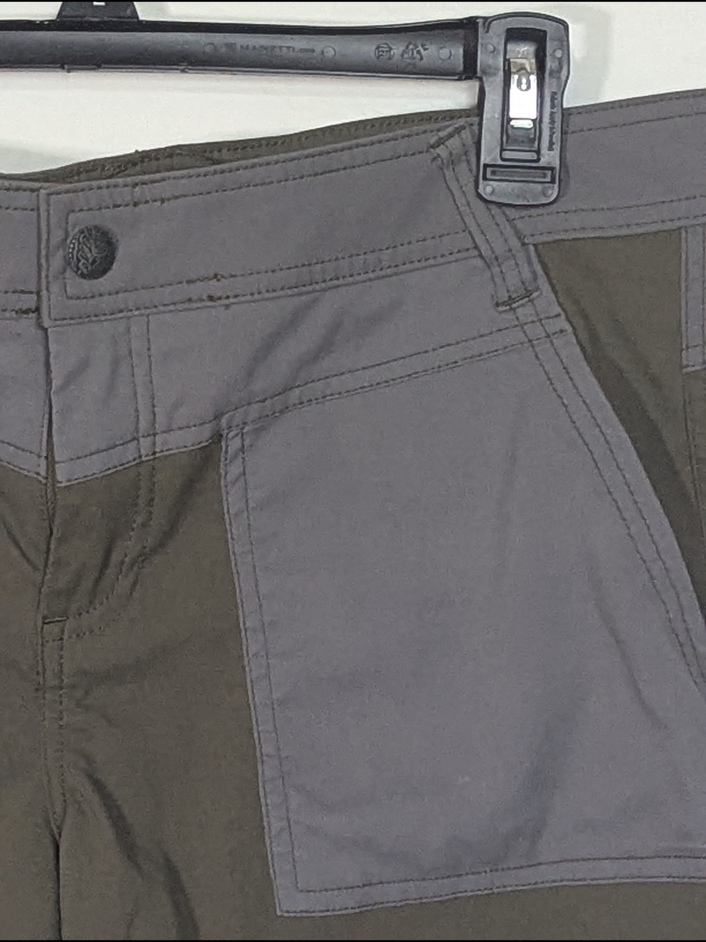 PrAna Women's Hiking Shorts Size 10 Gray Olive Stretch Outdoor Trail Casual - Picture 5 of 12